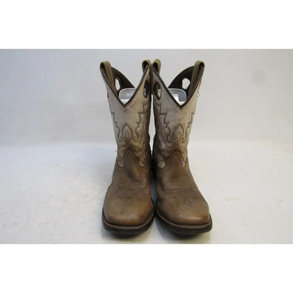 Smoky Mountain Youth Size 2.5 R Brown Leather Buckaroo Western Cowboy Boots